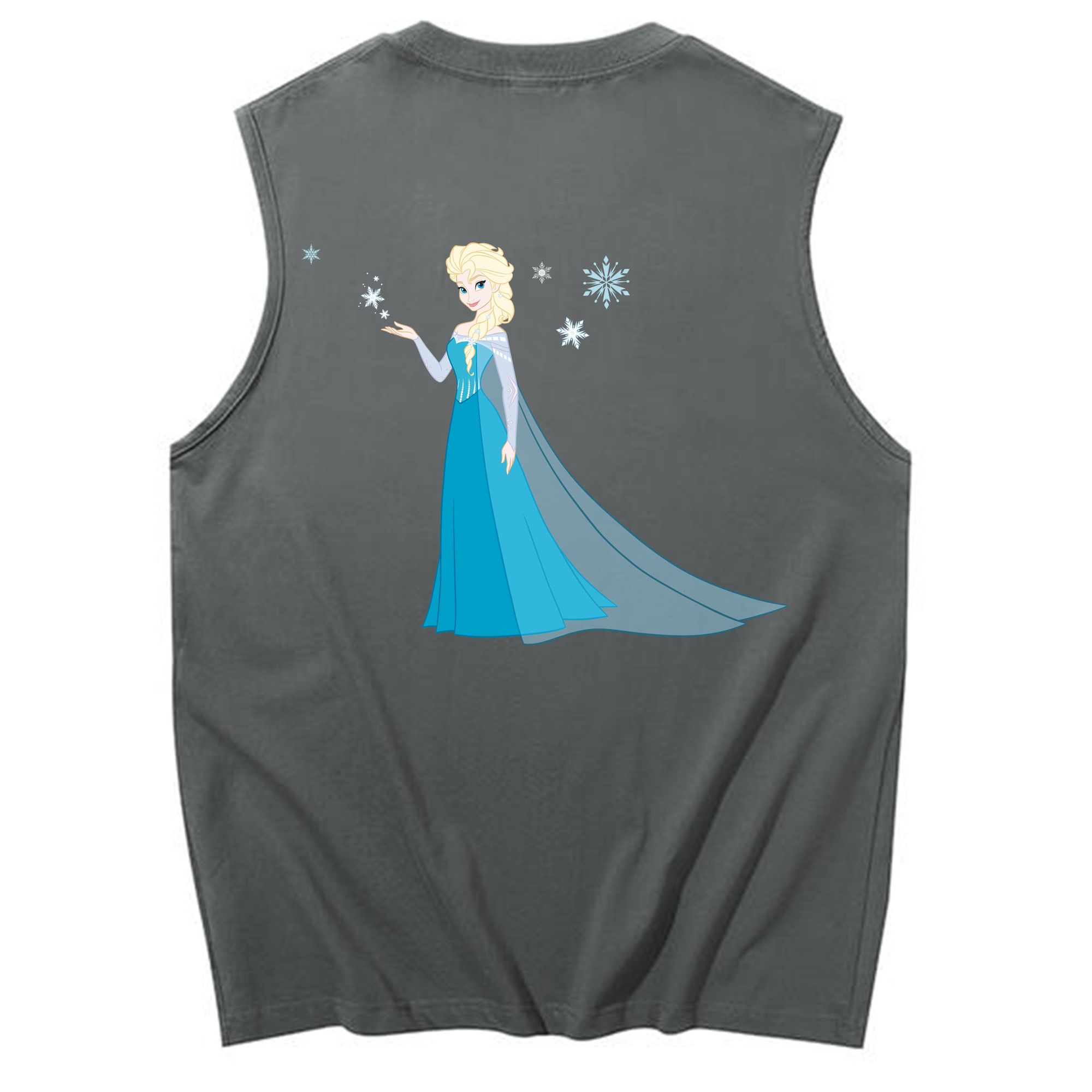 （画像用） アナと雪の女王 アンナ エルサ Frozen Anna Elsa コットン100％タンクトップ（背面プリント）
